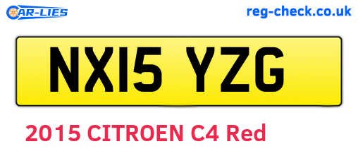 NX15YZG are the vehicle registration plates.