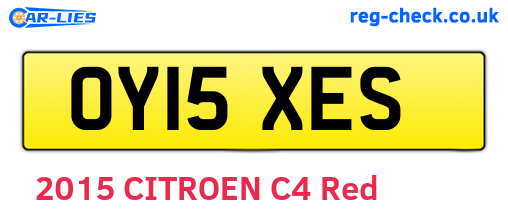 OY15XES are the vehicle registration plates.