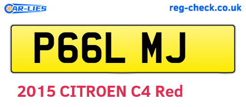 P66LMJ are the vehicle registration plates.