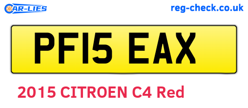 PF15EAX are the vehicle registration plates.
