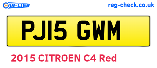 PJ15GWM are the vehicle registration plates.