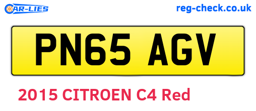 PN65AGV are the vehicle registration plates.