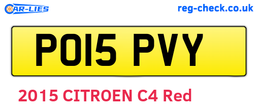 PO15PVY are the vehicle registration plates.