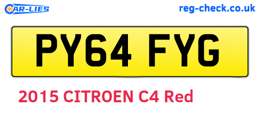 PY64FYG are the vehicle registration plates.