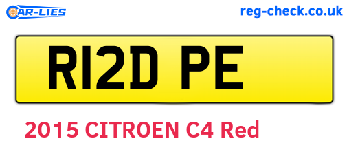 R12DPE are the vehicle registration plates.
