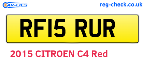 RF15RUR are the vehicle registration plates.