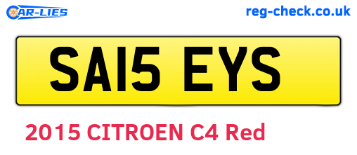 SA15EYS are the vehicle registration plates.