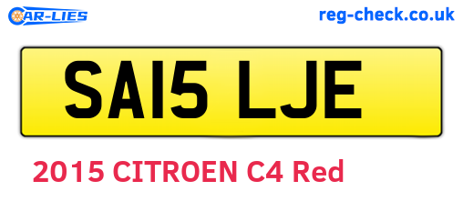 SA15LJE are the vehicle registration plates.