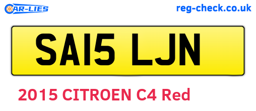 SA15LJN are the vehicle registration plates.