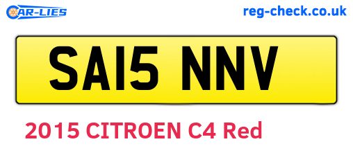 SA15NNV are the vehicle registration plates.