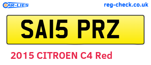 SA15PRZ are the vehicle registration plates.