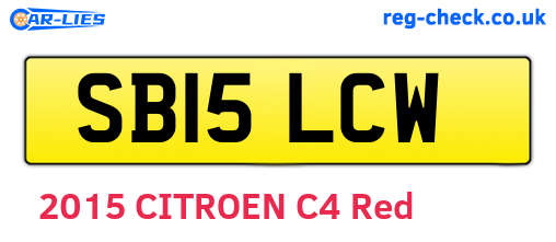 SB15LCW are the vehicle registration plates.