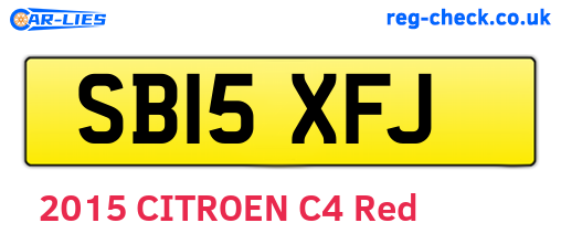 SB15XFJ are the vehicle registration plates.