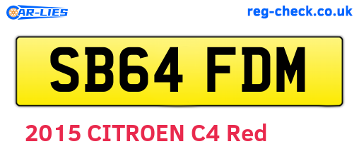 SB64FDM are the vehicle registration plates.