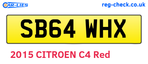 SB64WHX are the vehicle registration plates.