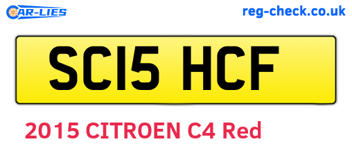 SC15HCF are the vehicle registration plates.