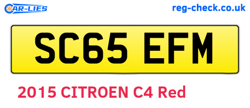 SC65EFM are the vehicle registration plates.