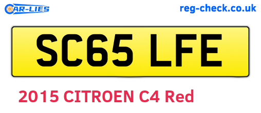 SC65LFE are the vehicle registration plates.