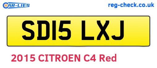 SD15LXJ are the vehicle registration plates.