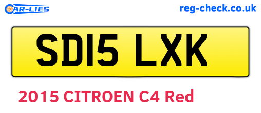 SD15LXK are the vehicle registration plates.