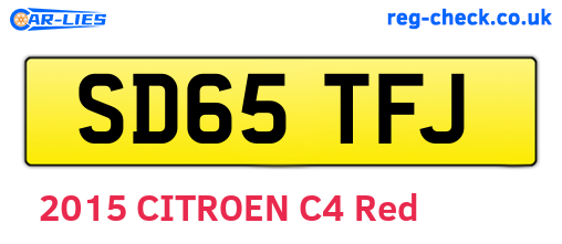 SD65TFJ are the vehicle registration plates.