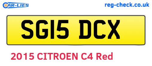 SG15DCX are the vehicle registration plates.