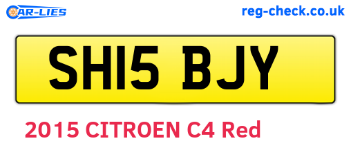 SH15BJY are the vehicle registration plates.