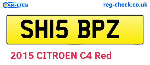 SH15BPZ are the vehicle registration plates.