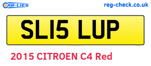 SL15LUP are the vehicle registration plates.