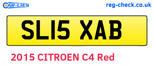 SL15XAB are the vehicle registration plates.