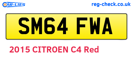 SM64FWA are the vehicle registration plates.