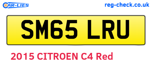 SM65LRU are the vehicle registration plates.