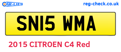 SN15WMA are the vehicle registration plates.