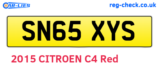 SN65XYS are the vehicle registration plates.