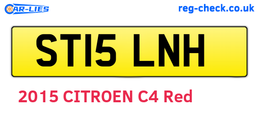 ST15LNH are the vehicle registration plates.