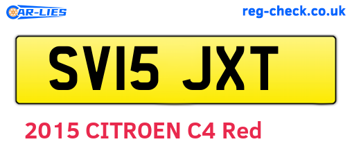 SV15JXT are the vehicle registration plates.