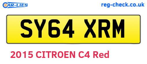 SY64XRM are the vehicle registration plates.