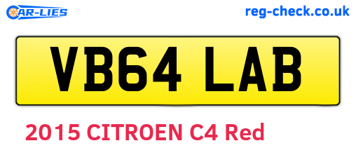 VB64LAB are the vehicle registration plates.