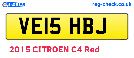 VE15HBJ are the vehicle registration plates.