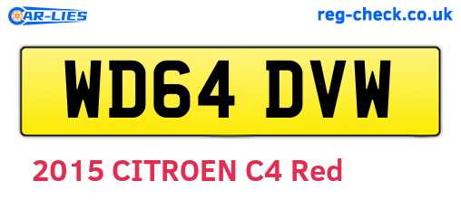 WD64DVW are the vehicle registration plates.