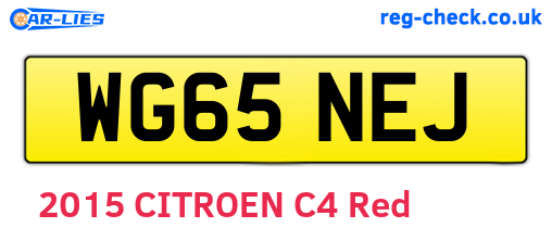 WG65NEJ are the vehicle registration plates.
