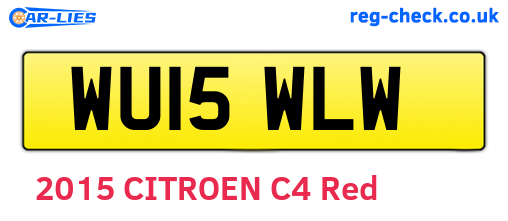 WU15WLW are the vehicle registration plates.