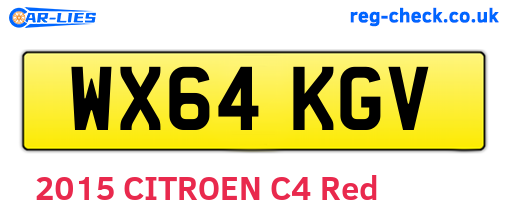 WX64KGV are the vehicle registration plates.