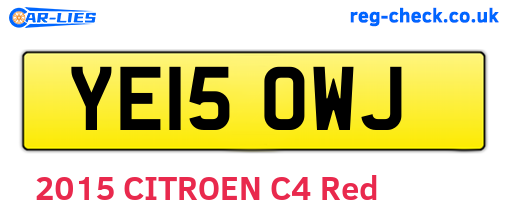 YE15OWJ are the vehicle registration plates.