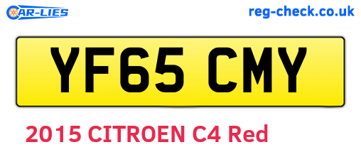 YF65CMY are the vehicle registration plates.