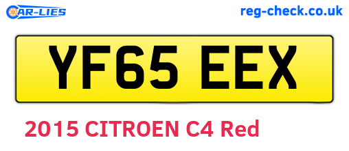 YF65EEX are the vehicle registration plates.