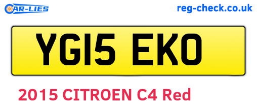 YG15EKO are the vehicle registration plates.