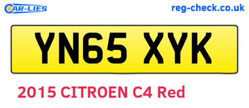 YN65XYK are the vehicle registration plates.