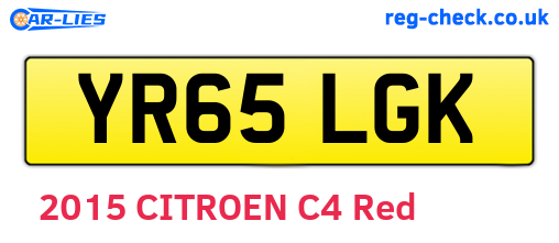 YR65LGK are the vehicle registration plates.