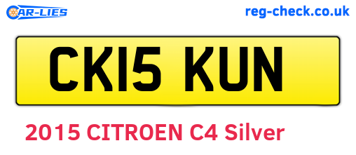 CK15KUN are the vehicle registration plates.